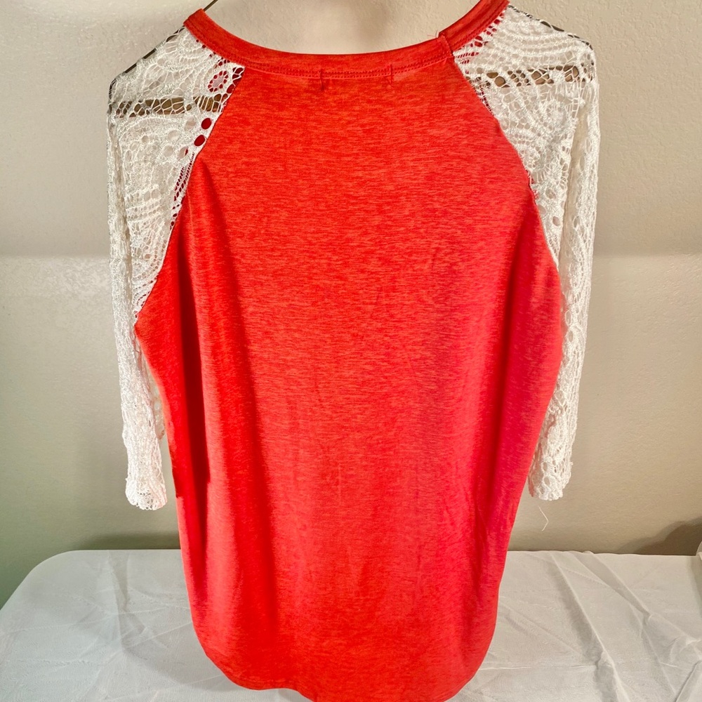 Southern Grace orange hi lo top size medium View 5